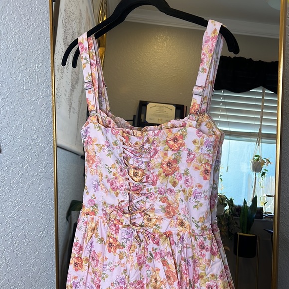 HOUSE OF CB 'Tatiana' Pink Print Midi Sundress NWT - Picture 9 of 11